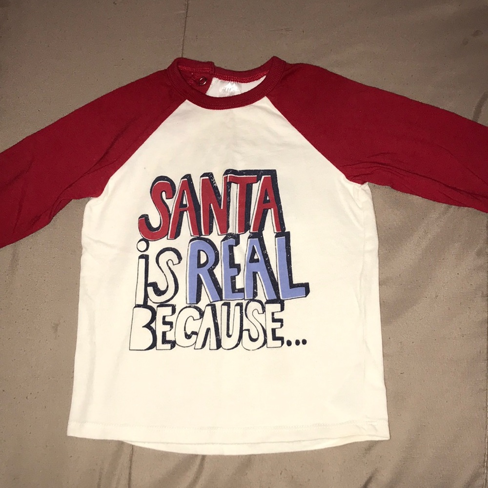 H&M SANTA CHRISTMAS SHIRT TODDLER BOY OR GIRL